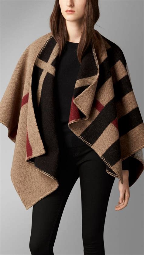 burberry wool poncho|Burberry poncho cape.